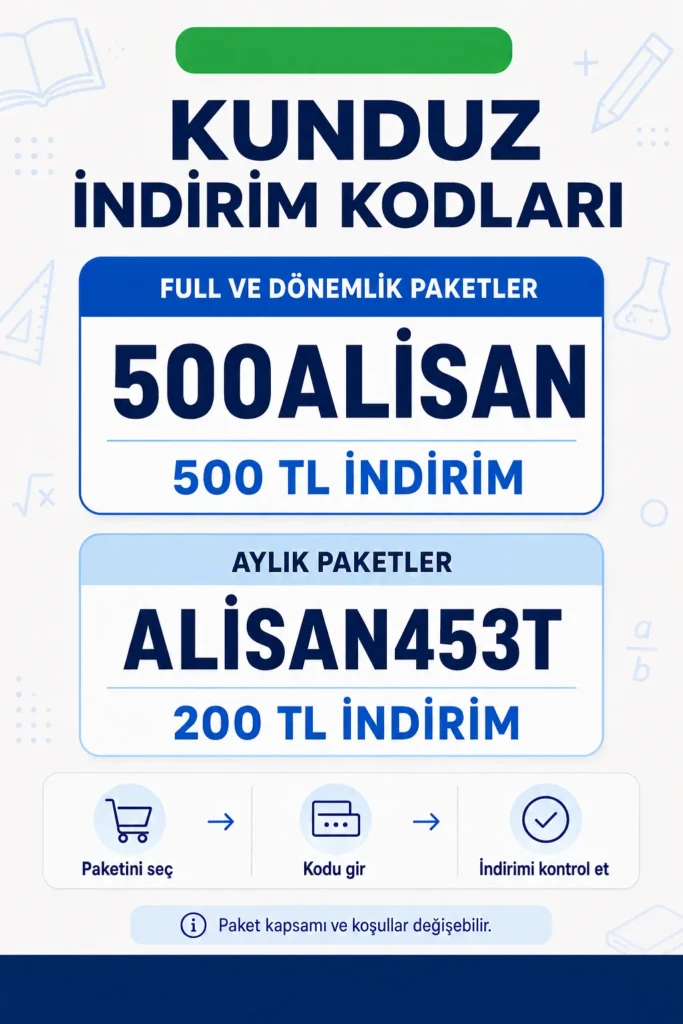 Full, dönemlik ve aylık paketler için Kunduz indirim kodları