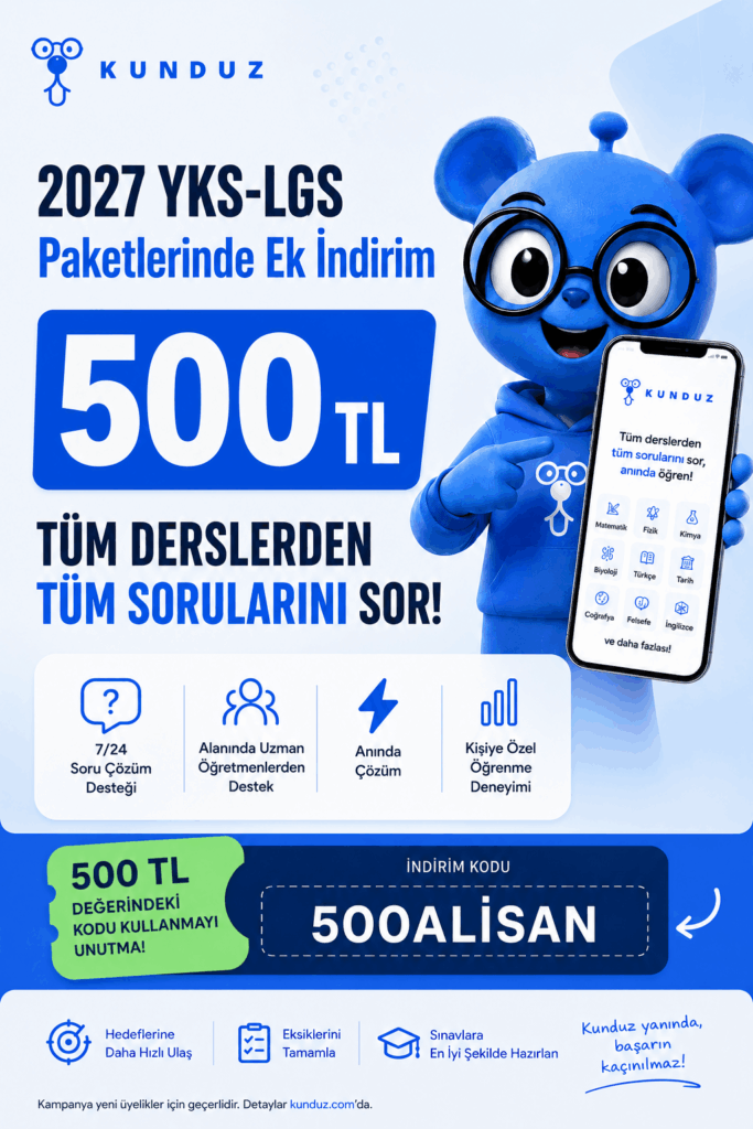 Kunduz 2026 YKS - LGS İndirim Kodu