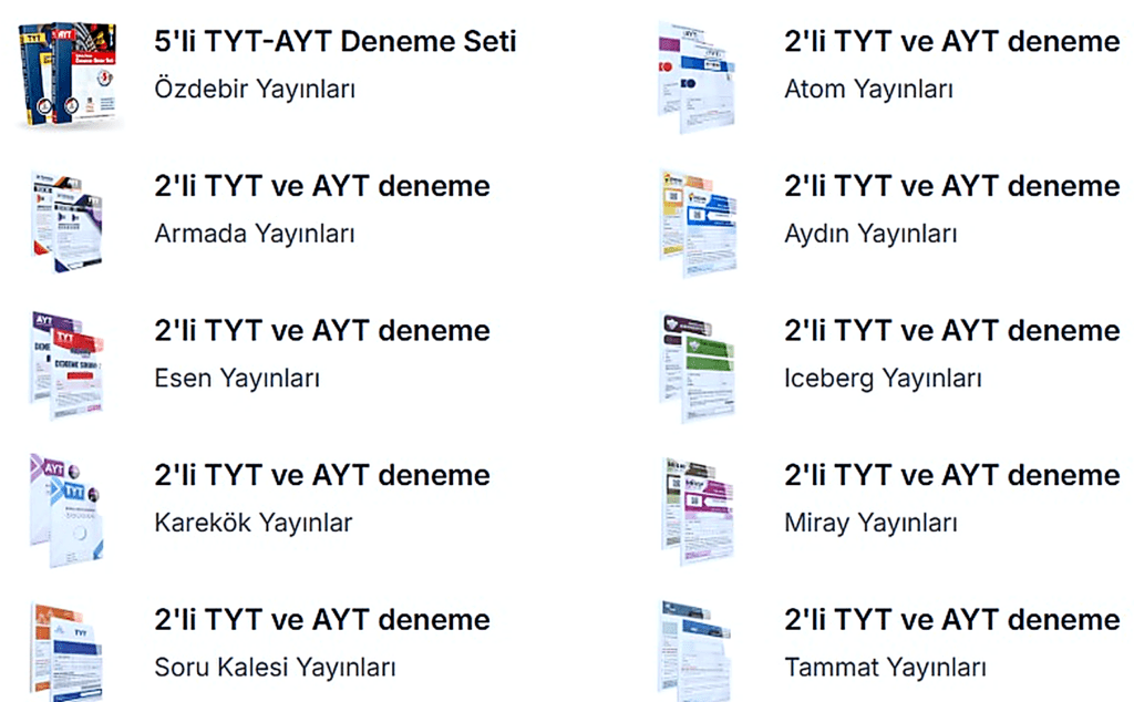 2026 YKS TYT AYT Deneme Kulübü ve Paket İçeriği