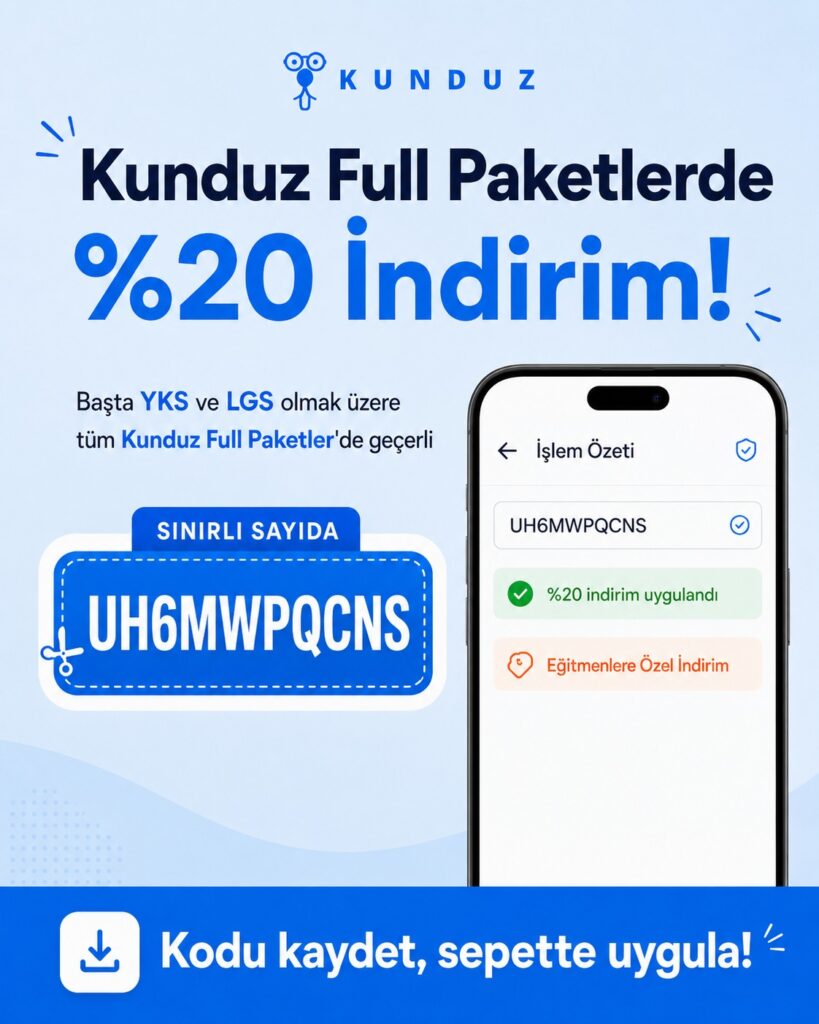 Kunduz Full Paket %20 indirim kampanyası için ödeme ekranında kullanılan UH6MWPQCNS promosyon kodu görseli